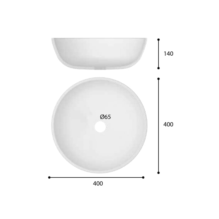 Lavabo sobre encimera Art and Bath Terrazo Croquis 4