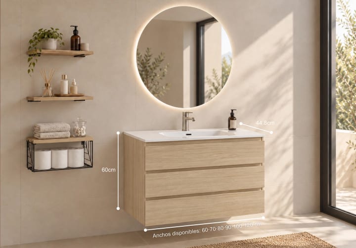 Mueble de baño MDF lacado Bruntec Vilma Croquis 16
