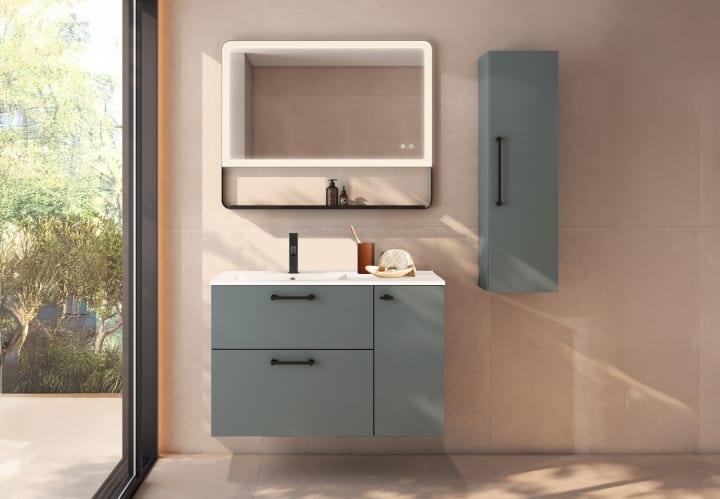 Conjunto de mueble de baño suspendido con lavabo Flat Viso Verso Principal 3