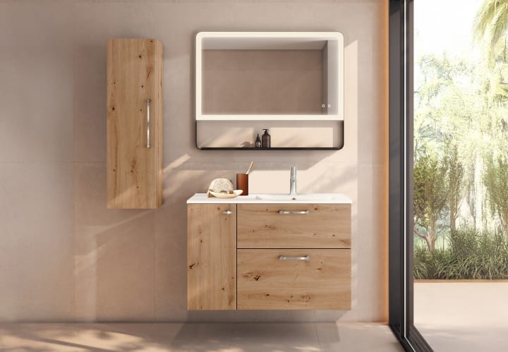 Conjunto de mueble de baño suspendido con lavabo Flat Viso Verso Principal 1
