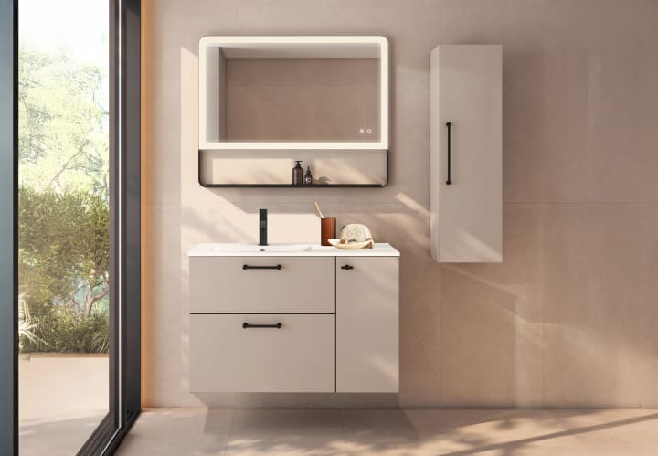 Conjunto de mueble de baño suspendido con lavabo Flat Viso Verso Principal 6