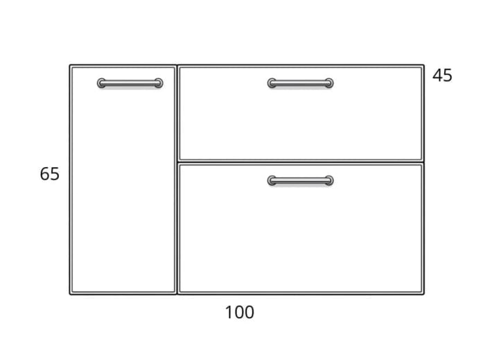 Conjunto de mueble de baño suspendido con lavabo Flat Viso Verso Croquis 15