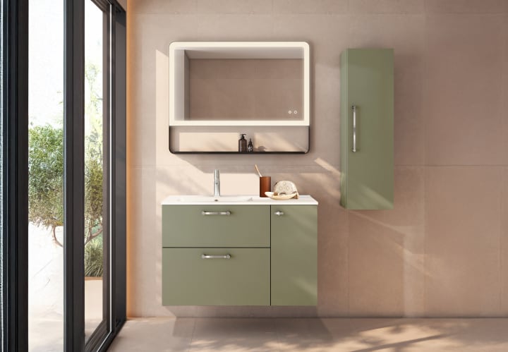 Conjunto de mueble de baño suspendido con lavabo Flat Viso Verso Principal 4
