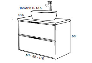 Conjunto mueble de baño Sanchis Kubik Croquis 6