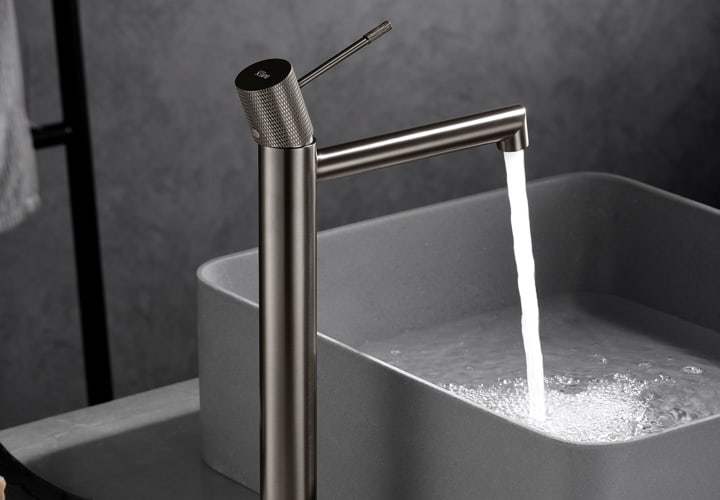 Pack Grifo de lavabo caño alto Imex Line + Válvula click-clack Ambiente 7