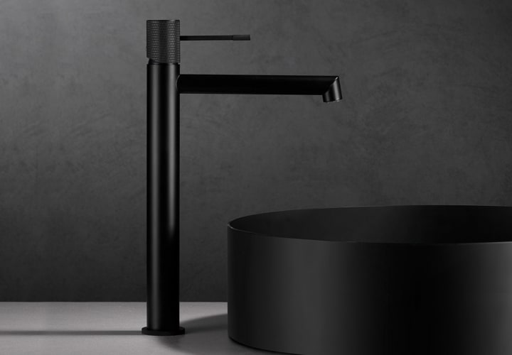 Pack Grifo de lavabo caño alto Imex Line + Válvula click-clack Ambiente 8