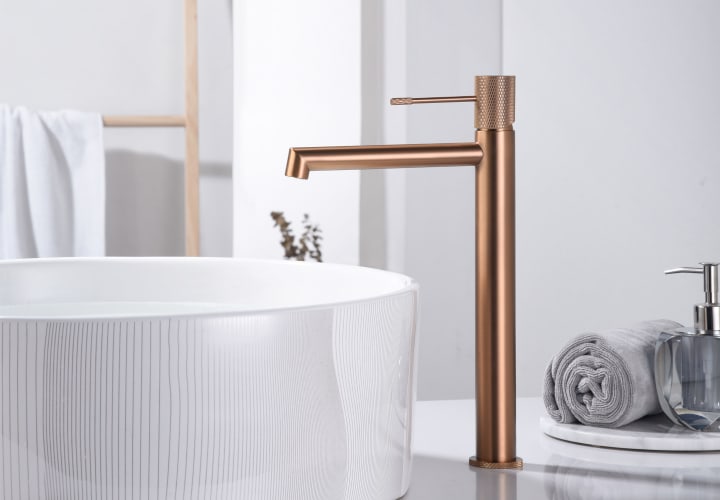 Pack Grifo de lavabo caño alto Imex Line + Válvula click-clack Ambiente 11