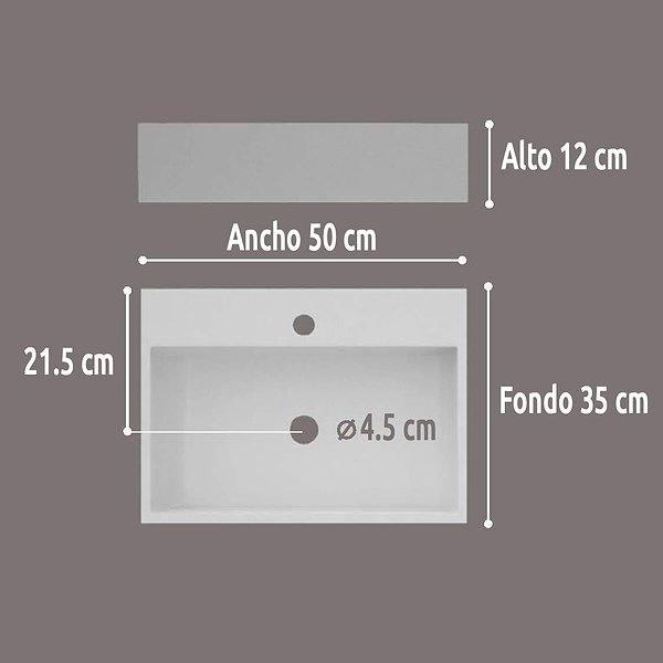 Lavabo suspendido fondo reducido Art and Bath Leo Croquis 1