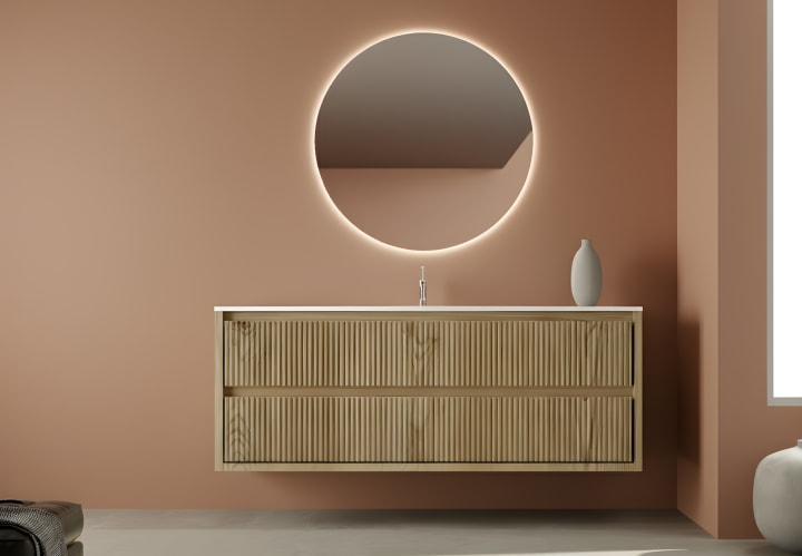 Conjunto de mueble de baño madera maciza con costados Bruntec Alpes 19 Principal 1