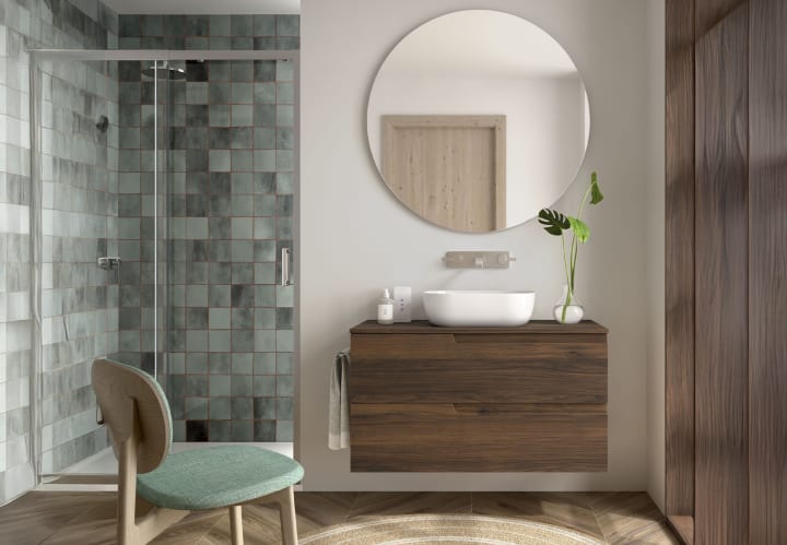 Mueble de baño con encimera del mismo color del mueble Salgar Vima Principal 1