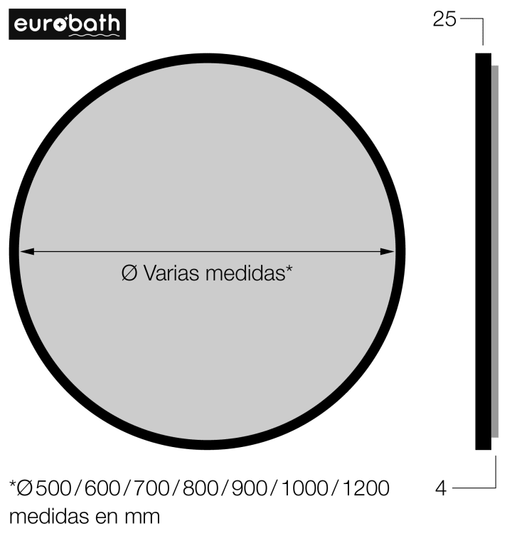 Espejo de baño Eurobath, Leyte Croquis 13