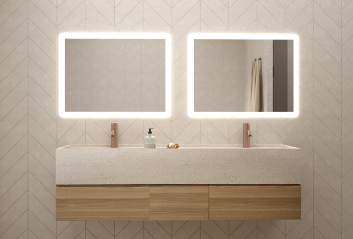 Espejo de baño con luz LED Bruntec Lime Principal 1