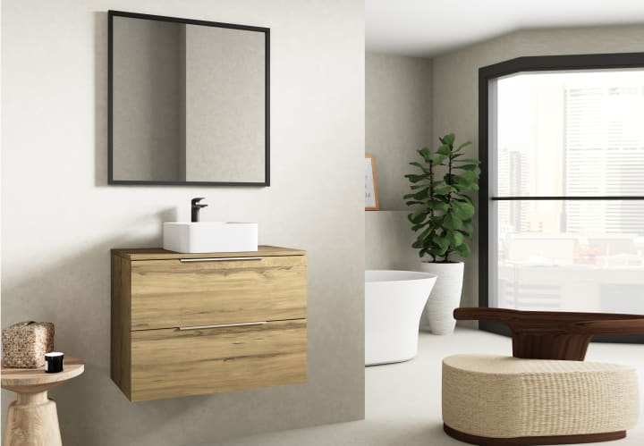 Mueble de baño con encimera de madera Bruntec Zahara Principal 2