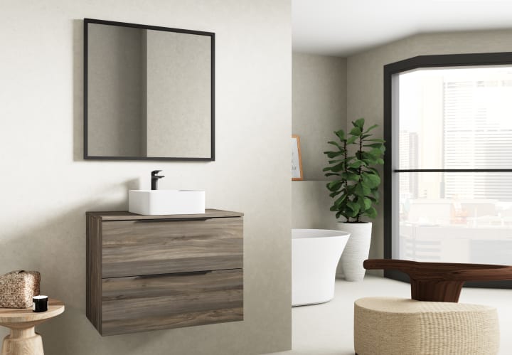 Mueble de baño con encimera de madera Bruntec Zahara Principal 1