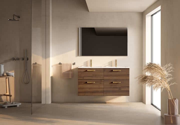 Conjunto de mueble de baño suspendido con lavabo Flat Viso Verso Principal 5