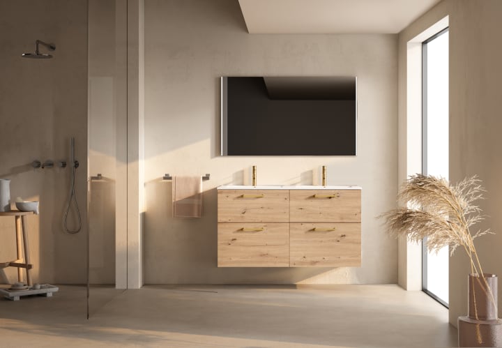 Conjunto de mueble de baño suspendido con lavabo Flat Viso Verso Principal 1