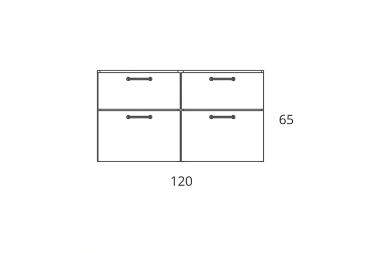 Conjunto de mueble de baño suspendido con lavabo Flat Viso Verso Croquis 12