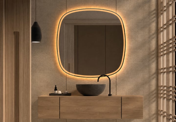 Espejo de baño con luz LED Bruntec Leda Principal 1