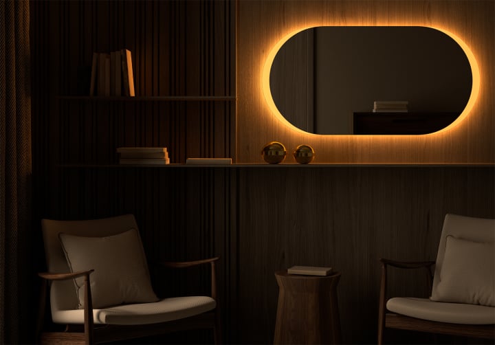 Espejo de baño con luz LED Bruntec Pol Ambiente 15