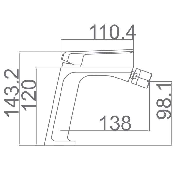 Grifo de bidé Imex Fiyi Croquis 3