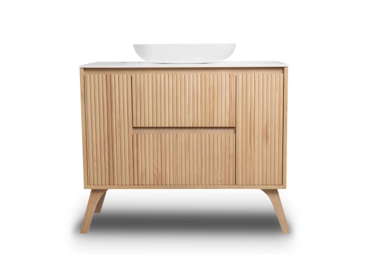 Mueble de baño madera maciza con encimera de solid surface Bruntec Alpes 13 Detalle 3
