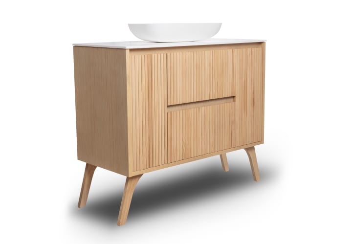 Mueble de baño madera maciza con encimera de solid surface Bruntec Alpes 13 Detalle 2