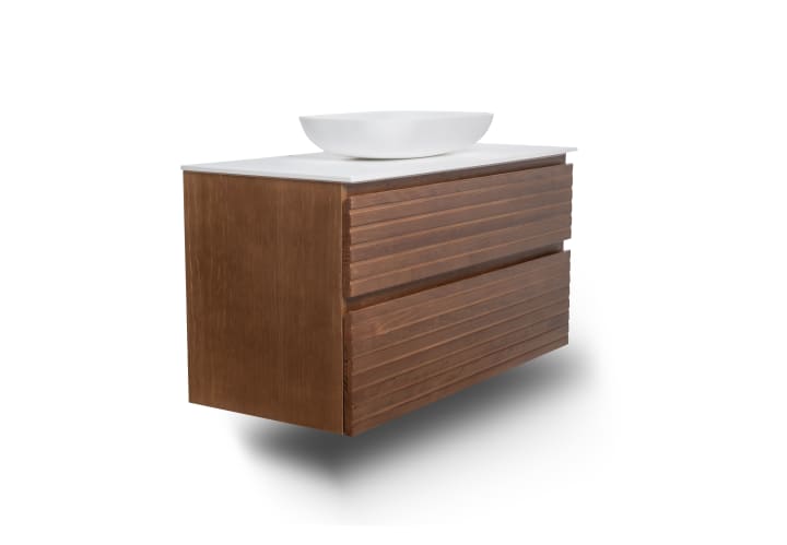 Mueble de baño madera maciza con encimera de solid surface Bruntec Alpes 5 Detalle 2