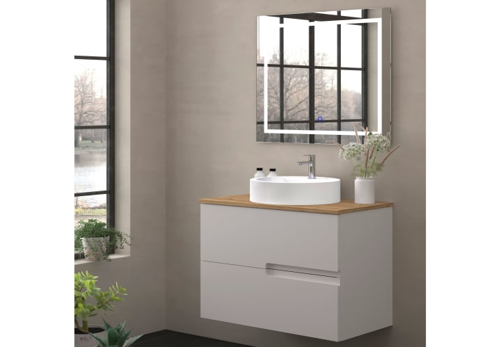 Mueble de baño con encimera de madera Bruntec Lia colores Principal 1