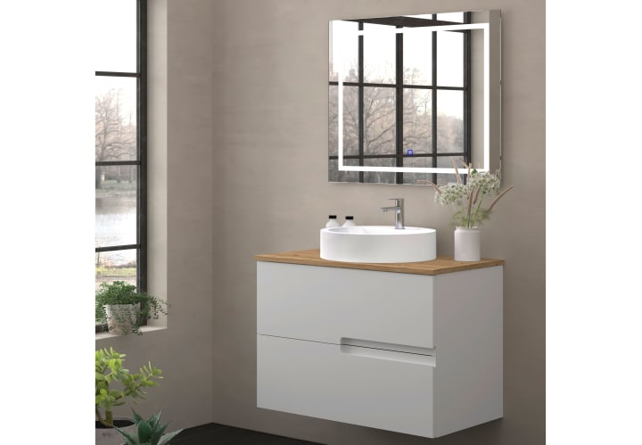 Mueble de baño con encimera de madera Bruntec Lia colores Principal 3