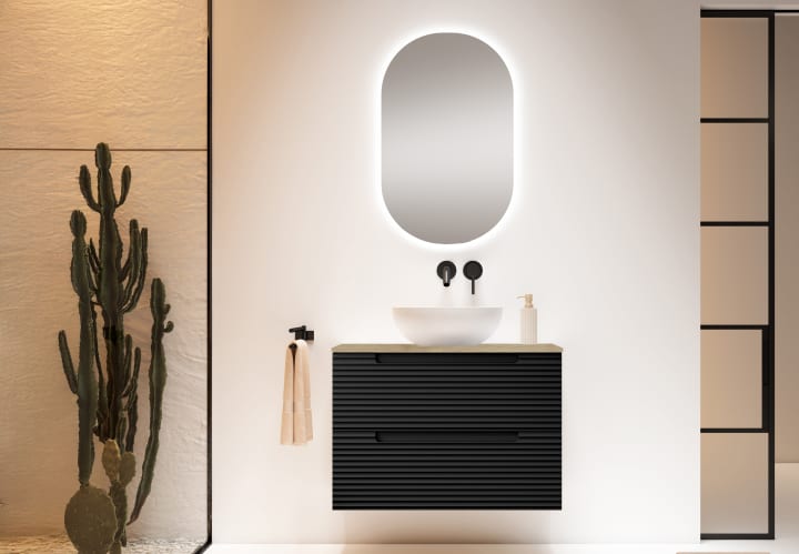 Mueble de baño con encimera hidrófuga Roble Costa Viso Kyoto Principal 2