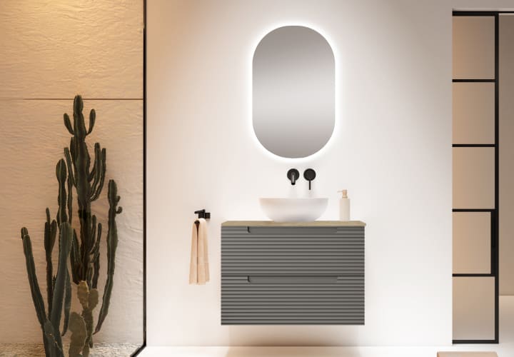 Mueble de baño con encimera hidrófuga Roble Costa Viso Kyoto Principal 6