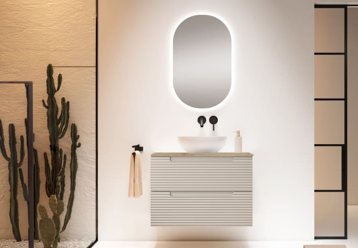 Mueble de baño con encimera hidrófuga Roble Costa Viso Kyoto Principal 7