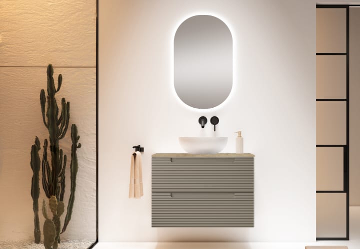 Mueble de baño con encimera hidrófuga Roble Costa Viso Kyoto Principal 5