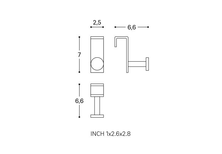 Percha de baño Cosmic Stick Croquis 2