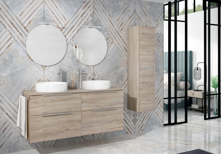 Mueble de baño con encimera de madera Galsaky Coycama Principal 1