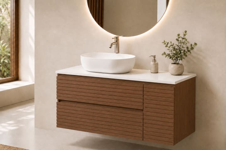 Mueble de baño Bruntec Alpes 21 encimera Solid Surface blanca Principal 3