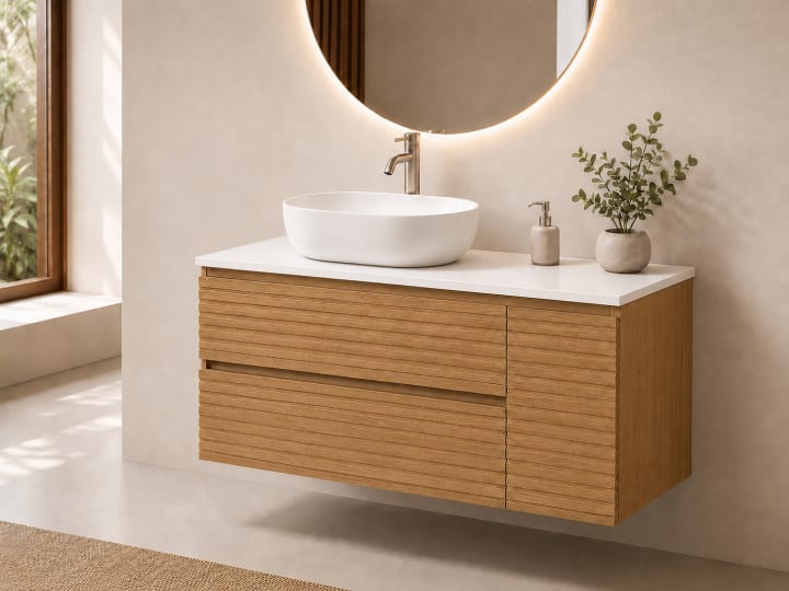Mueble de baño Bruntec Alpes 21 encimera Solid Surface blanca Principal 1