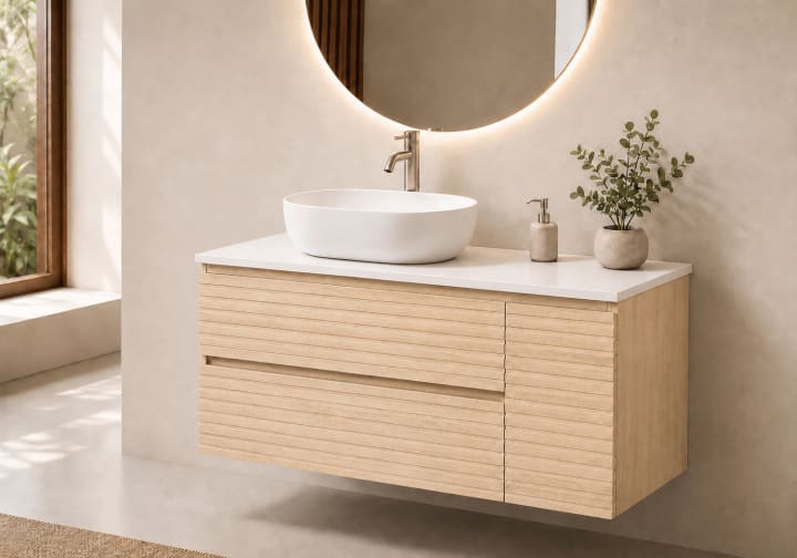 Mueble de baño Bruntec Alpes 21 encimera Solid Surface blanca Principal 2