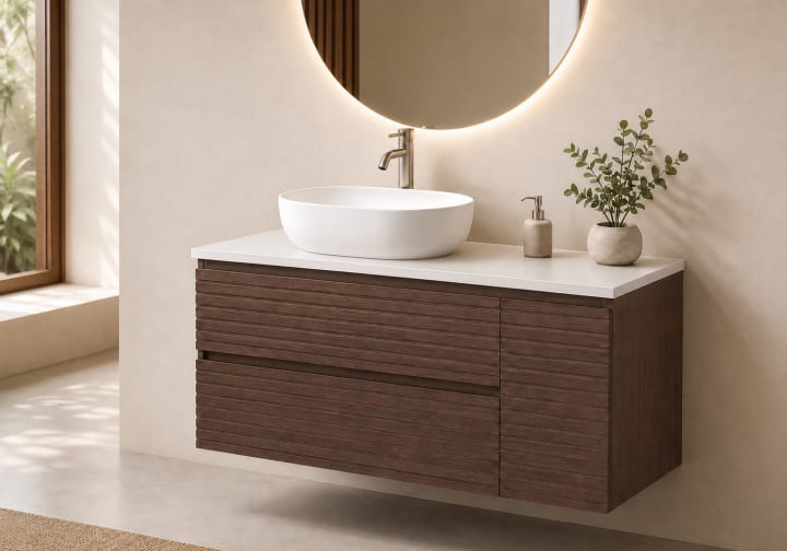 Mueble de baño Bruntec Alpes 21 encimera Solid Surface blanca Principal 4