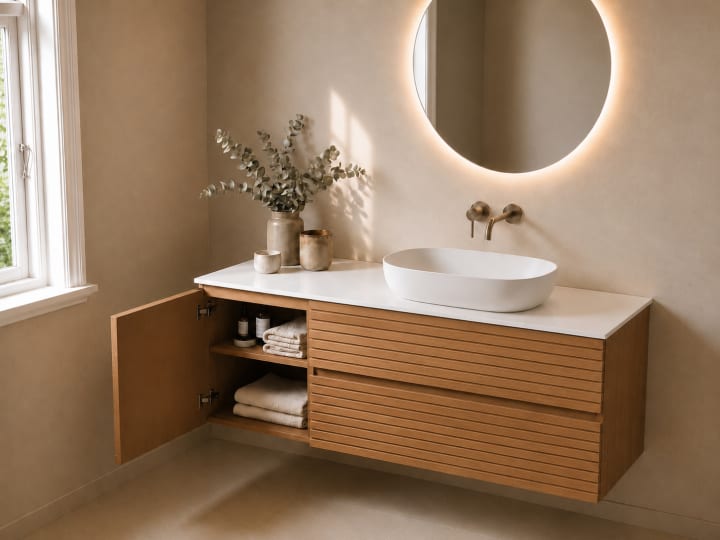 Mueble de baño Bruntec Alpes 21 encimera Solid Surface blanca Detalle 8