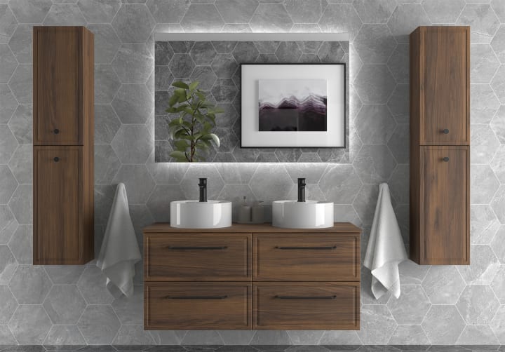 Conjunto mueble de baño Salgar Runa con lavabo sobre encimera Principal 4