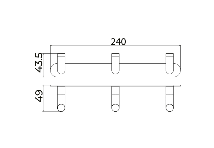 Percha de baño triple Medimex Pure Croquis 8