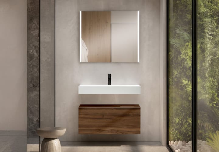 Conjunto mueble de baño Viso con lavabo Solid y cajonera Nomad Principal 9