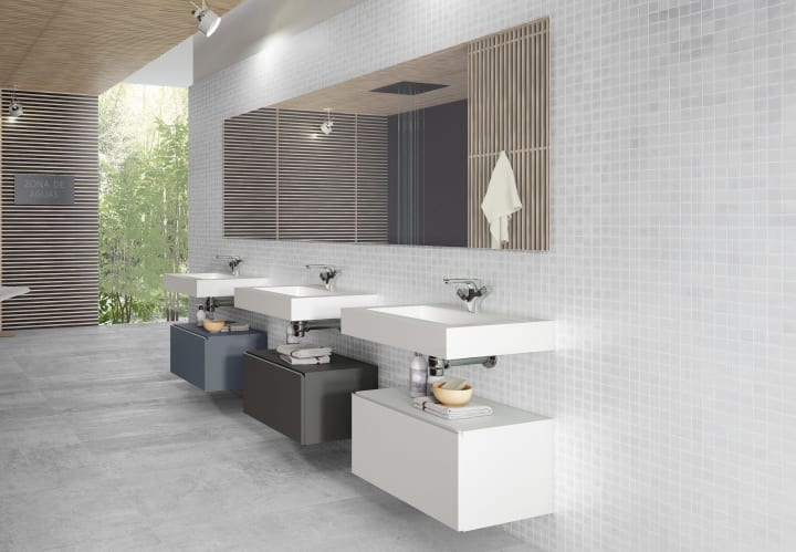 Conjunto mueble de baño Viso con lavabo Solid y cajonera Nomad Ambiente 14