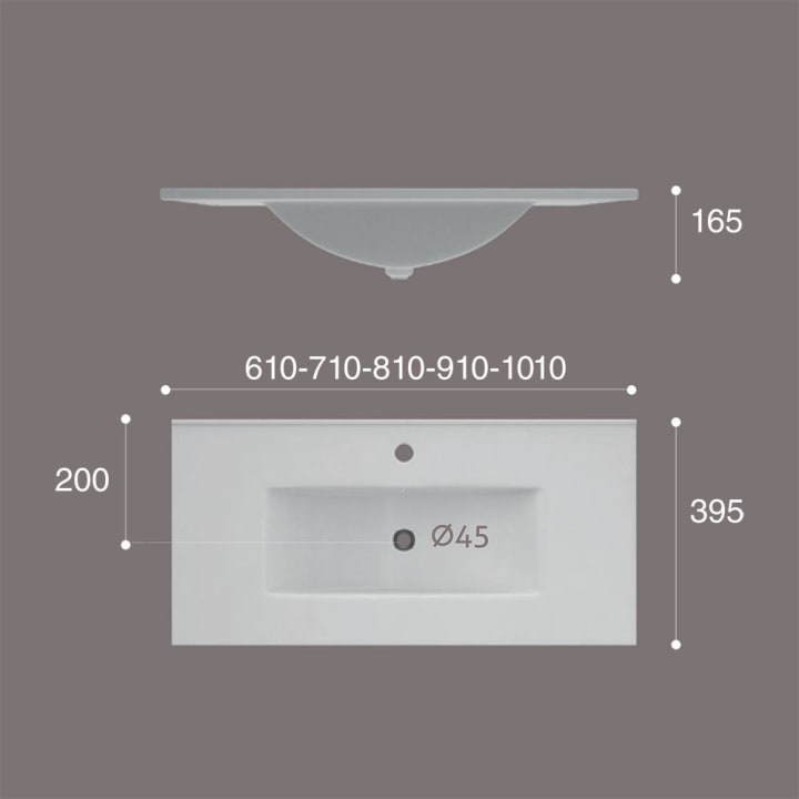Lavabo encastrado Fondo reducido Art and Bath Thin Croquis 1