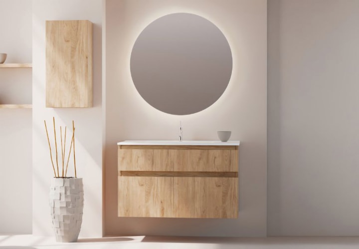 Conjunto de mueble de baño madera maciza Bruntec Alpes 17 Principal 1