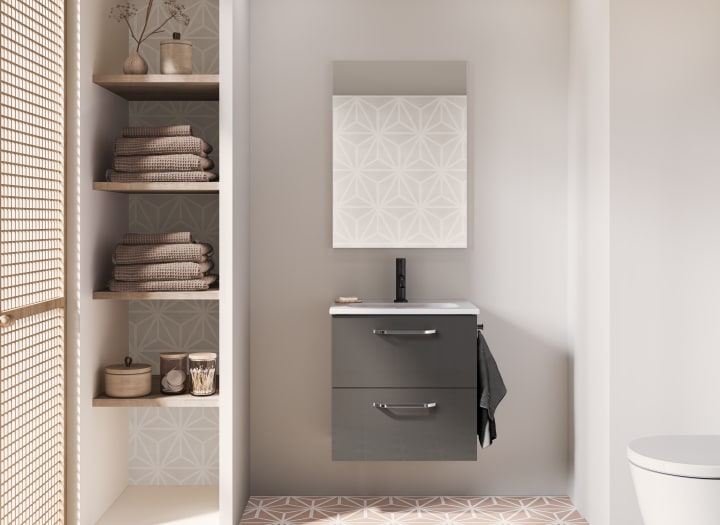 Conjunto completo mueble de baño fondo reducido 35 cm Amizuva Hone Principal 4