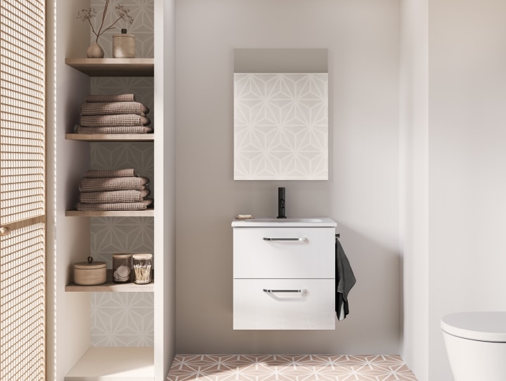 Conjunto completo mueble de baño fondo reducido 35 cm Amizuva Hone Principal 1