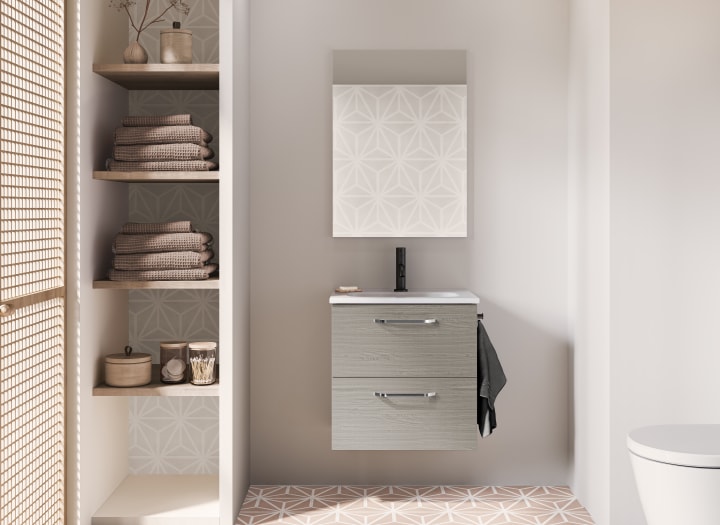 Conjunto completo mueble de baño fondo reducido 35 cm Amizuva Hone Principal 6