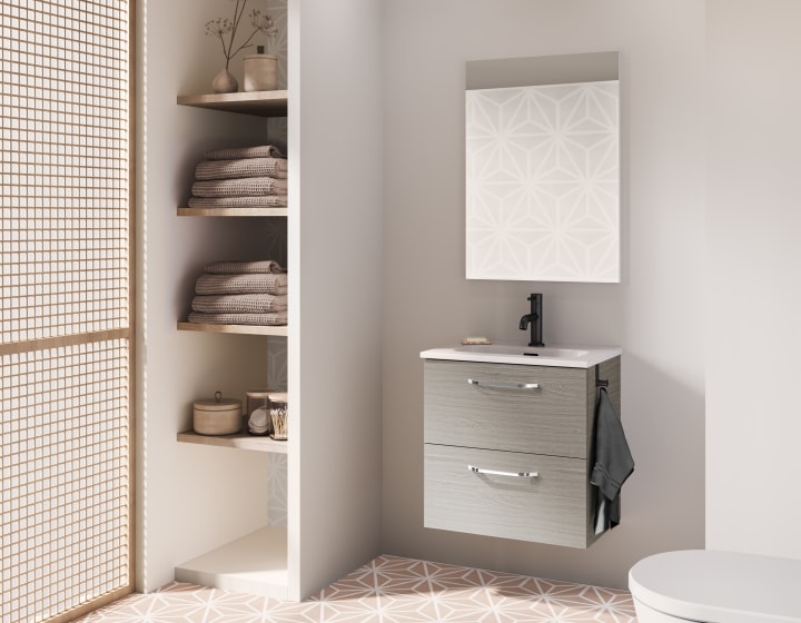 Conjunto completo mueble de baño fondo reducido 35 cm Amizuva Hone Principal 7